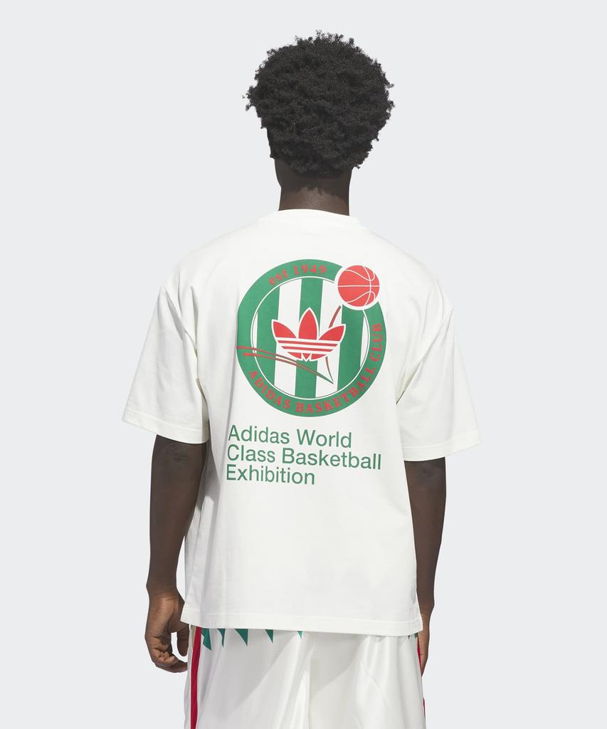 adidas Футболка с гербом баскетбола - Белая:Зеленый / Kd3614