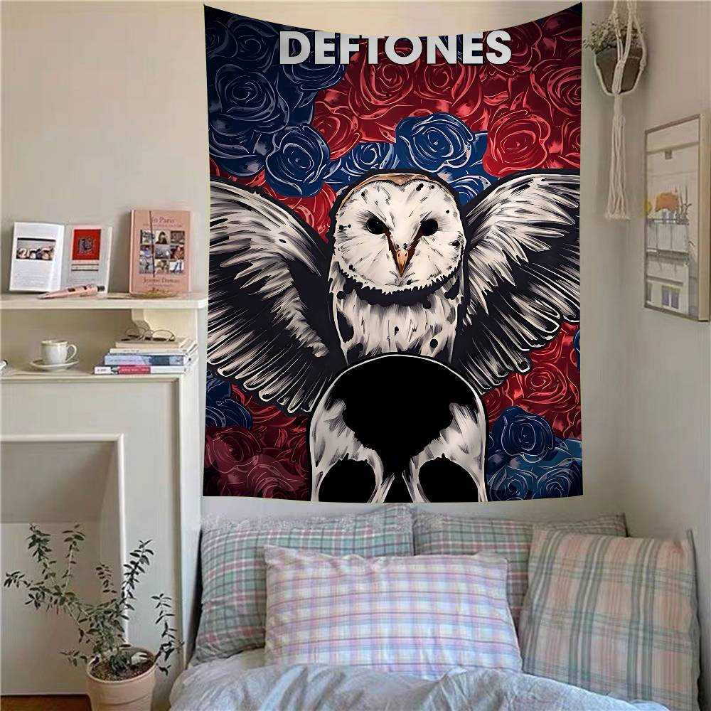 DDeftones Band Anime Tapestry Hanging Tarot Hippie Wall Rugs Dorm Home Decor
