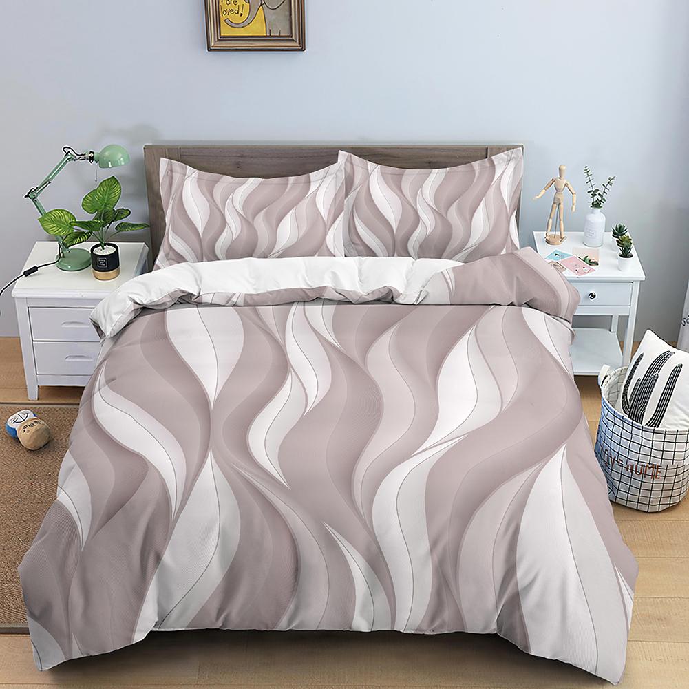 Wave Duvet Cover Set Colourful Geometric Pattern Bedding Nordic Style Polyester Quilt Cover Bed for Kids Teens Adults King Queen