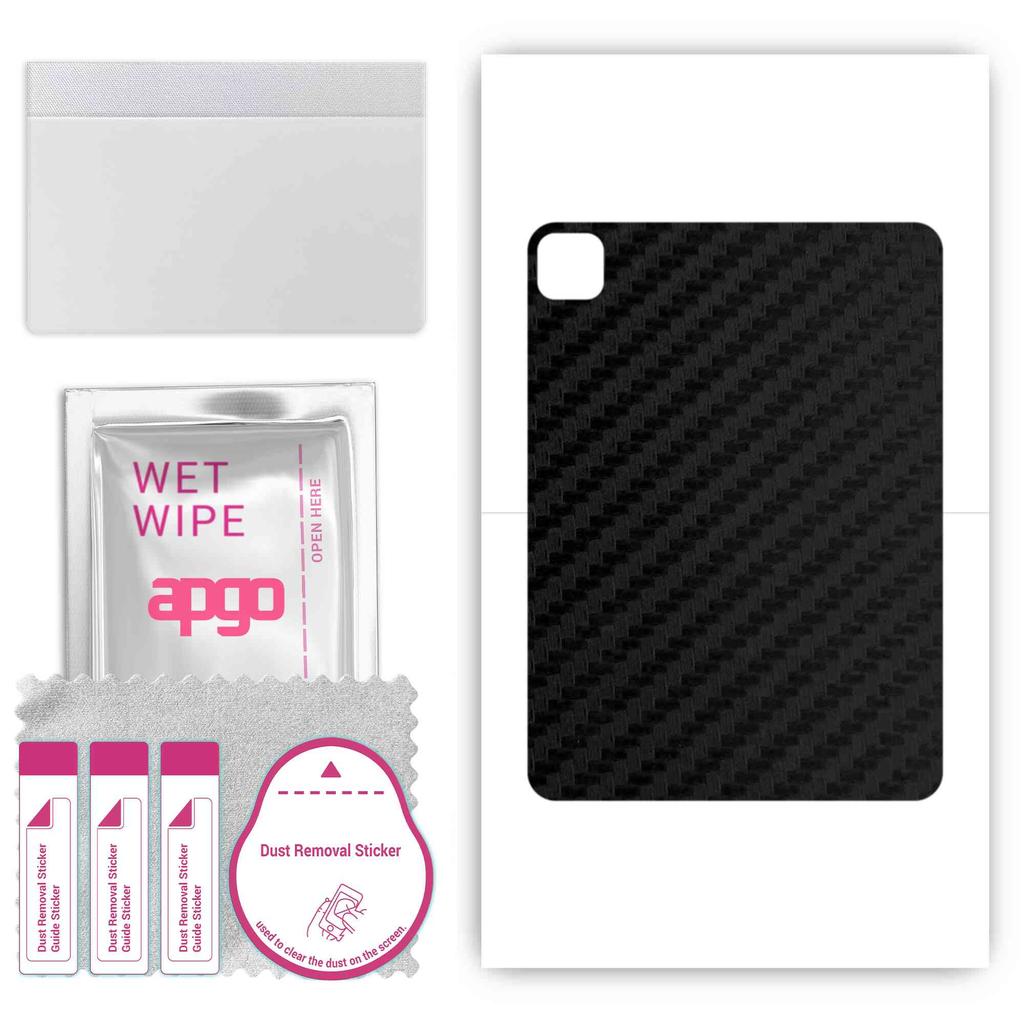 apgo Защитная наклейка на заднюю панель, совместимая с Apple iPad Pro 11 (2020), Оберточная пленка, фольга, винил — углеродный углерод с узором