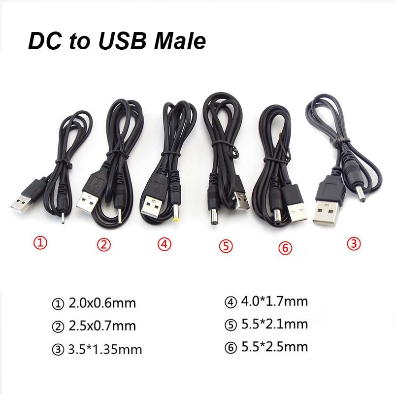 USB тип A штекер постоянного тока 5,5 2,1 2,5 2,0 3,5x1,35 4,0x1,7 мм штекер мини-5-контактный источник питания штекер разъем удлиненного зарядного кабеля