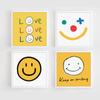 Nordic Yellow Cartoon Smiley Posters and Prints Love Smile Картина на холсте Настенный декор для гостиной Cuadros