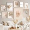 Beige Flower Grass Wall Art Pictures Canvas Painting Bohemia Posters Plant Prints for Nordic Modern Living Room Home Decor