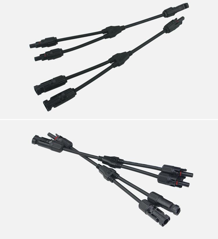 2 шт., кабель солнечной панели, провод для подключения Y-ветви, параллельное соединение, 30 А, 1000 В, электрический солнечный разъем, фотоэлектрический