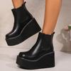 Super High Heels Platform Ankle Women Boots Trend Casual Flats Shoes Winter Brand 2025 New Goth Gladiator Leather Botas Mujer