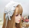 Очаровательное украшение для волос в стиле Лолиты с лентой, аксессуар для волос, кружевная оборка, повязка на голову для косплея, кукла Мо, чайная вечеринка, прическа для горничной, лолита, стильная готическая лолита, милая