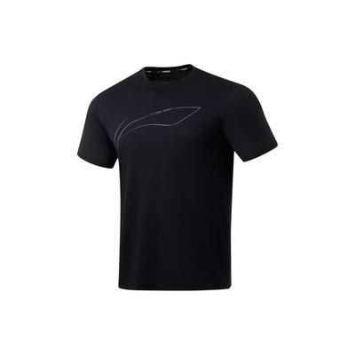 Футболка с логотипом Running Series с круглым вырезом и короткими рукавами, мужские топы, черные ATST073-1