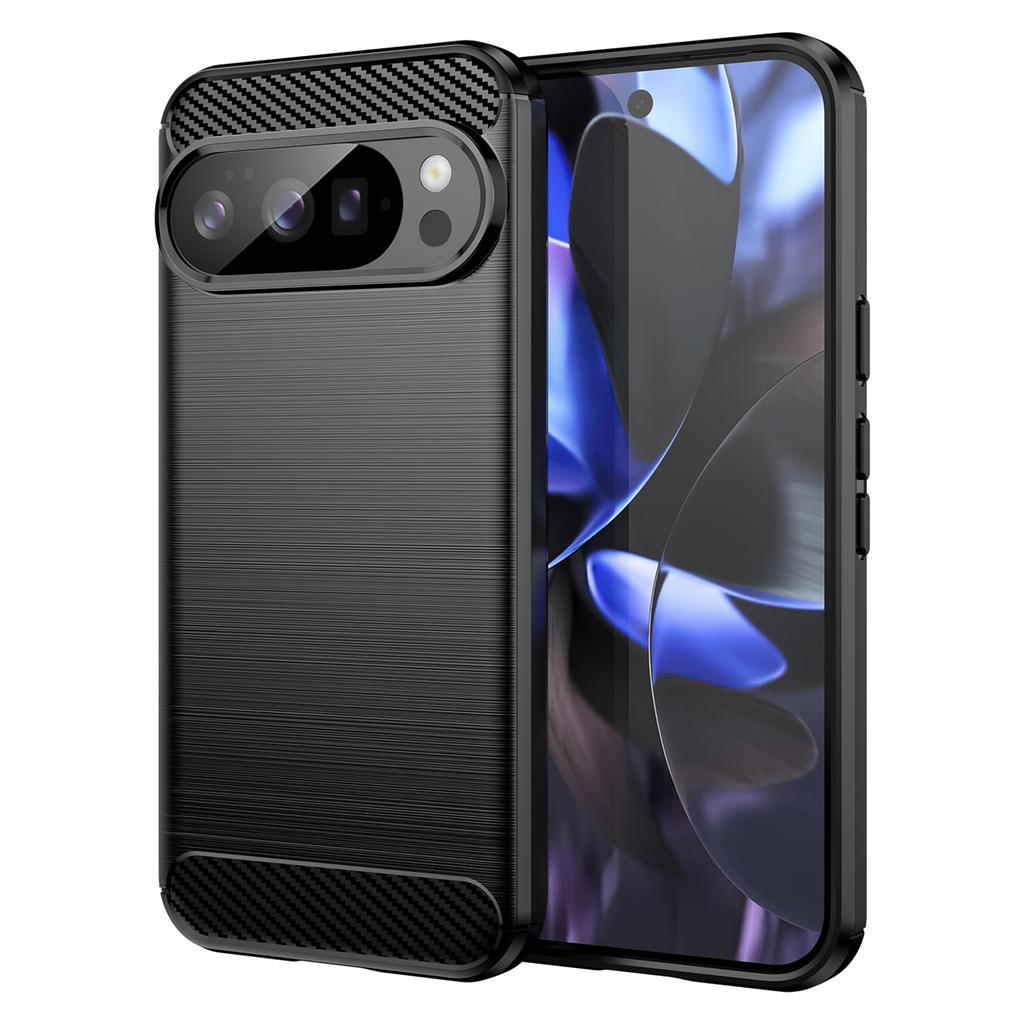 For Google Pixel 10/10 Pro Case Protective Phone Cover Carbon Fiber Texture Brushed