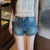 Vintage Stretch Hipster Shorts Women's Summer Spice Girls Slim High-waisted A Word Denim Super Shorts