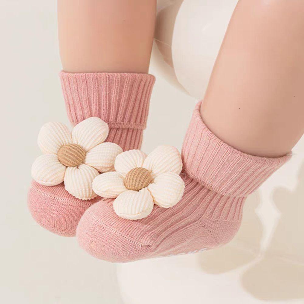 Soft Knit Newborn Hat with Socks Sweet Big Flower Infant Socks Set Newborn Baby Gift