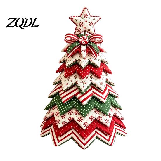 Festive Party Supplies DIY Quilted Christmas Tree Kit, Handmade Fabric Tabletop Decoration, Decorative Wall Accents Holiday Craft Project for