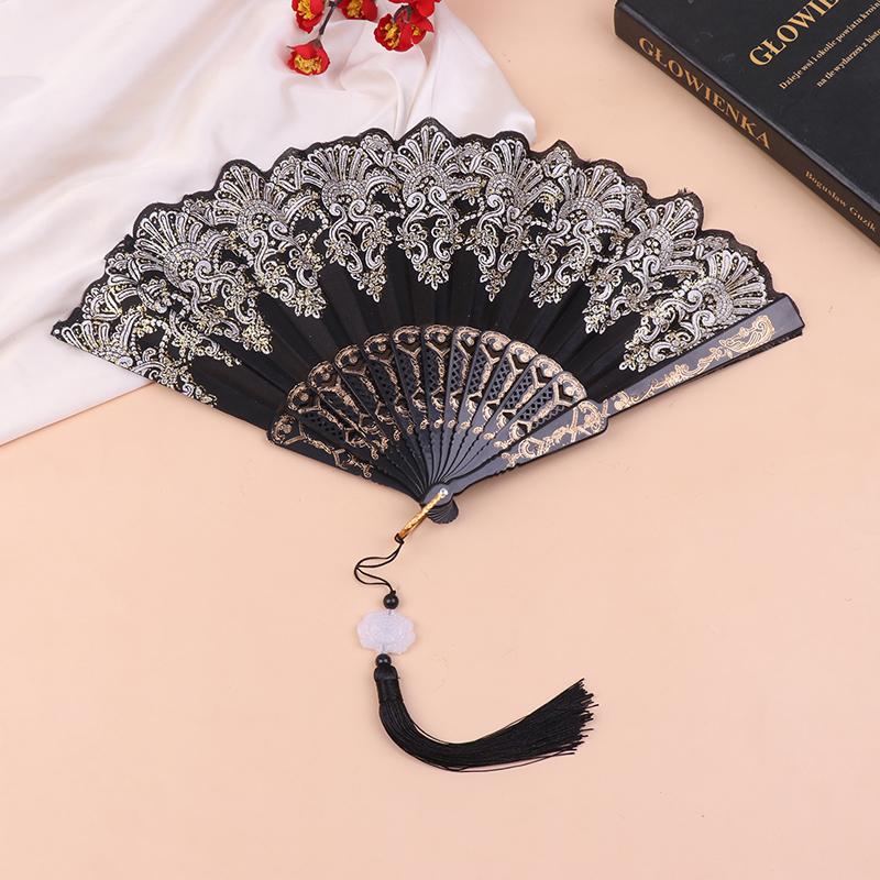 Перо Складной Веер Милая Фея Девушка Темный Готический Придворный Танец Рука Подарок