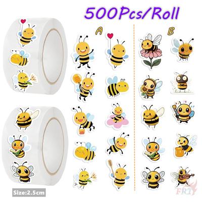 500 шт./рулон Q Funny Bees Kids Rewards Stickers - DIY Scrapbooks Декор Альбом Запечатывание Этикетки Наклейки