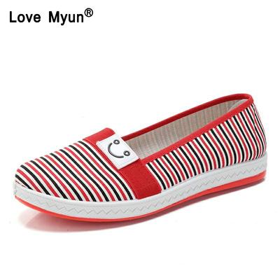 Женские мокасины на плоской подошве, женская повседневная обувь в полоску, удобная, мягкая, хлопковая, женская обувь, женская модная обувь fgb5