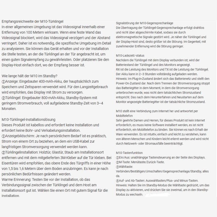 4,3-дюймовый экран, беспроводной видеодомофон, телефон, камера безопасности, дверной звонок, домофон