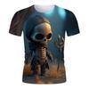 Q Edition Cute Skull Summer Men T Shirts Lightweight Breathable Casual Kids Round Neck Sleeve Short Streetwear Oversized Tops