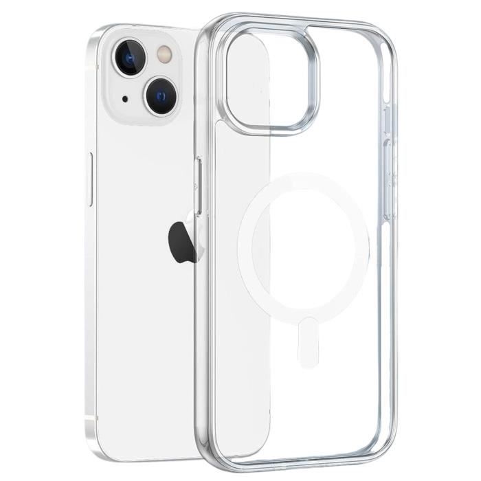 Case for iPhone 15 - Phonillico® - Transparent Silicone - Magnetic Circle - Magsafe Compatible - Flexible