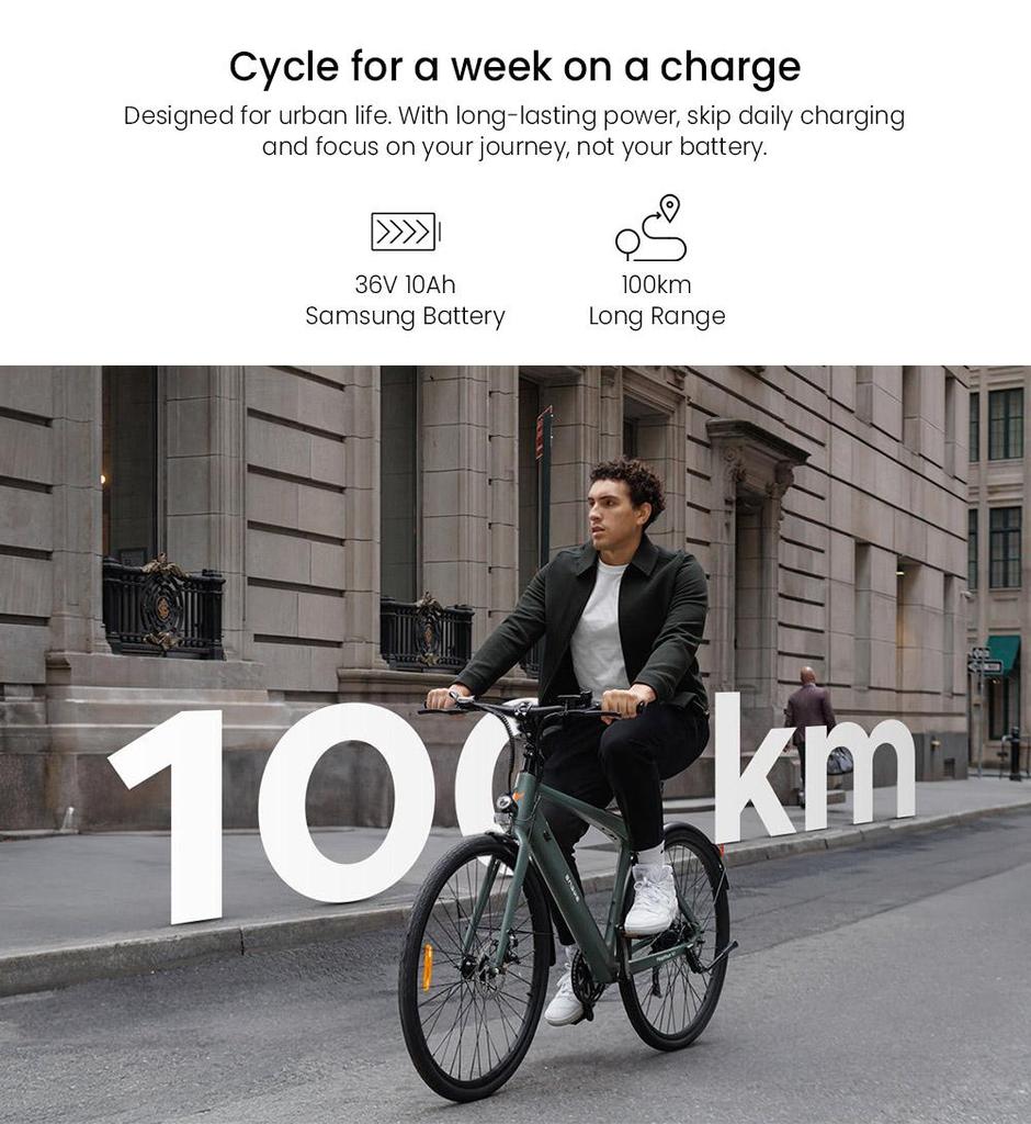 ENGWE MapFour N1 Air Electric Bike, 250W Motor, 36V 10Ah Battery, 700*38C Spoke Tires, 25km/h Max Speed