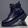 Men's Boots Autumn/winter Men's Boots Korean Version High Top Casual Lace Up Flat Bottomed Round Toe Comfort Leather Shoes2024