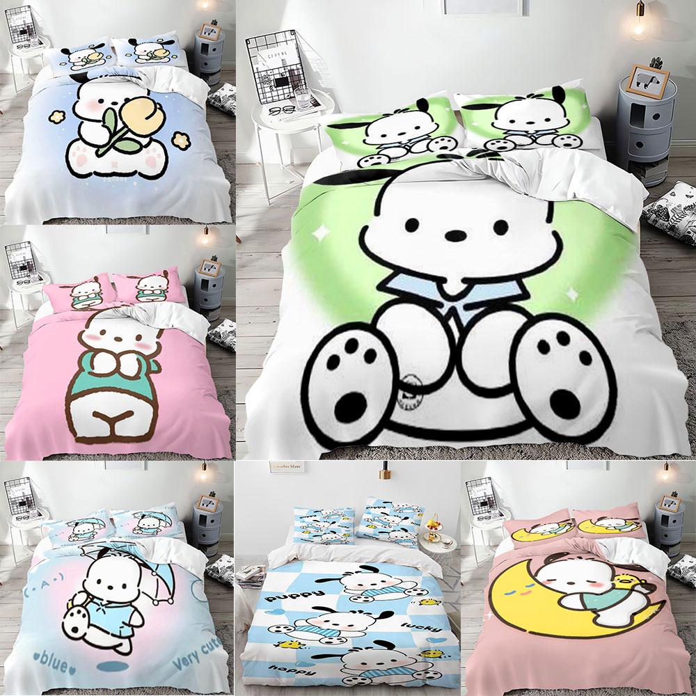 Sanrio Pochacco Bedding Sets Comforter Cover Bed Cover Duvet Cover Pillow Case 2-3 Pieces Sets Kids Bedroom Decoration