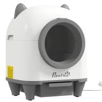 PawHut Self-Cleaning Cat Litter Box 80L, Automatic App Control Litter Box, Anti-Pinch, 55.5 x 51 x 60 cm, White