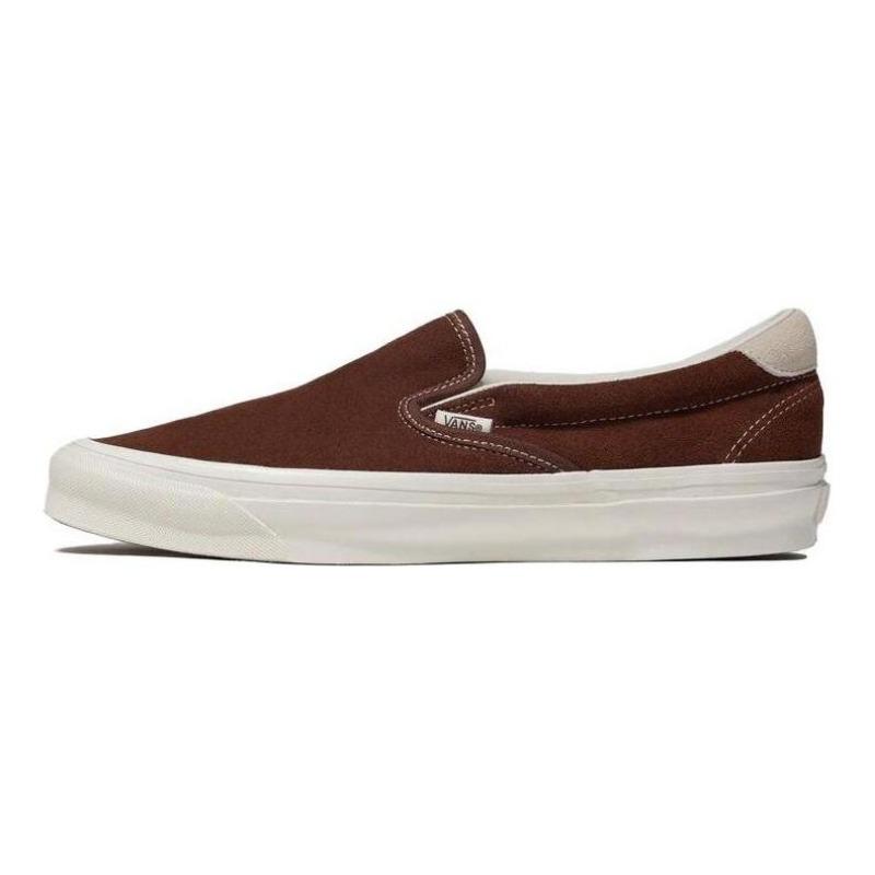 Vans OG Slip-On 59 LX Classic Casual Low-Top Unisex Skate Shoes Brown VN0007QEBRO