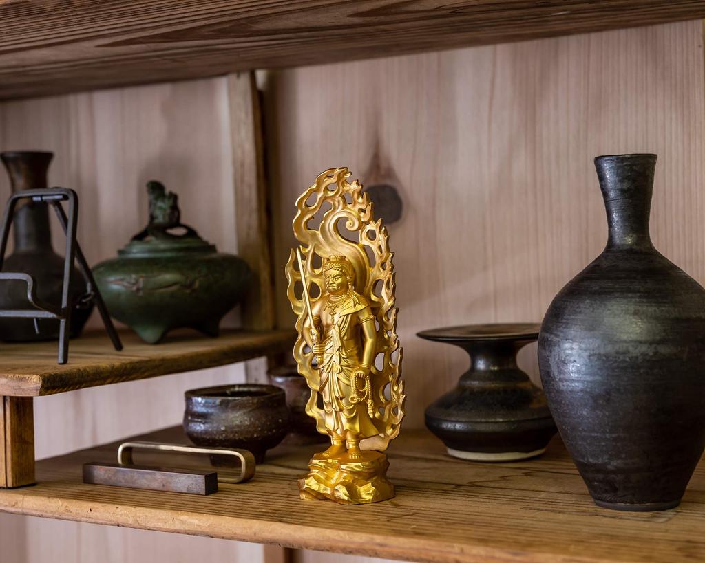 Статуя Будды Фудо Буддист Хидеун Макита в год Зодиака главный хранитель изображение Зодиак Такаока медная посуда Мио-о 15,5 см (позолоченный/24К