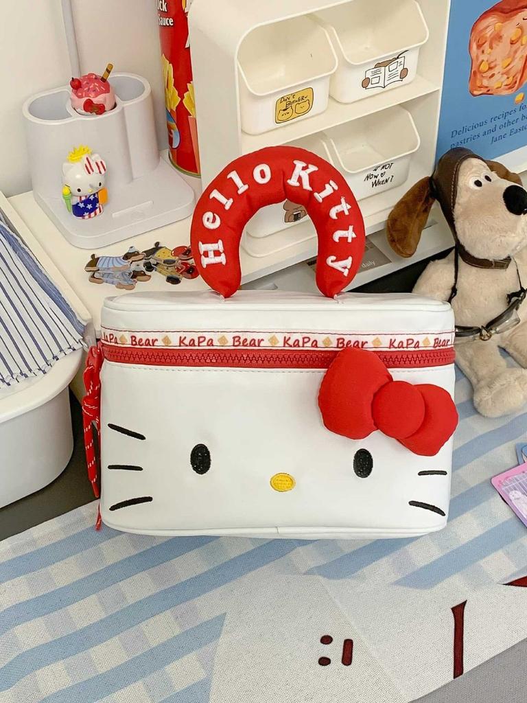 Мультяшная косметичка из ПУ Hello Kitty большого объема для ежедневного использования