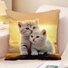 Couple Cat Print Decorative Pillowcase Bedroom Living Room Square Cushion Pillowcase
