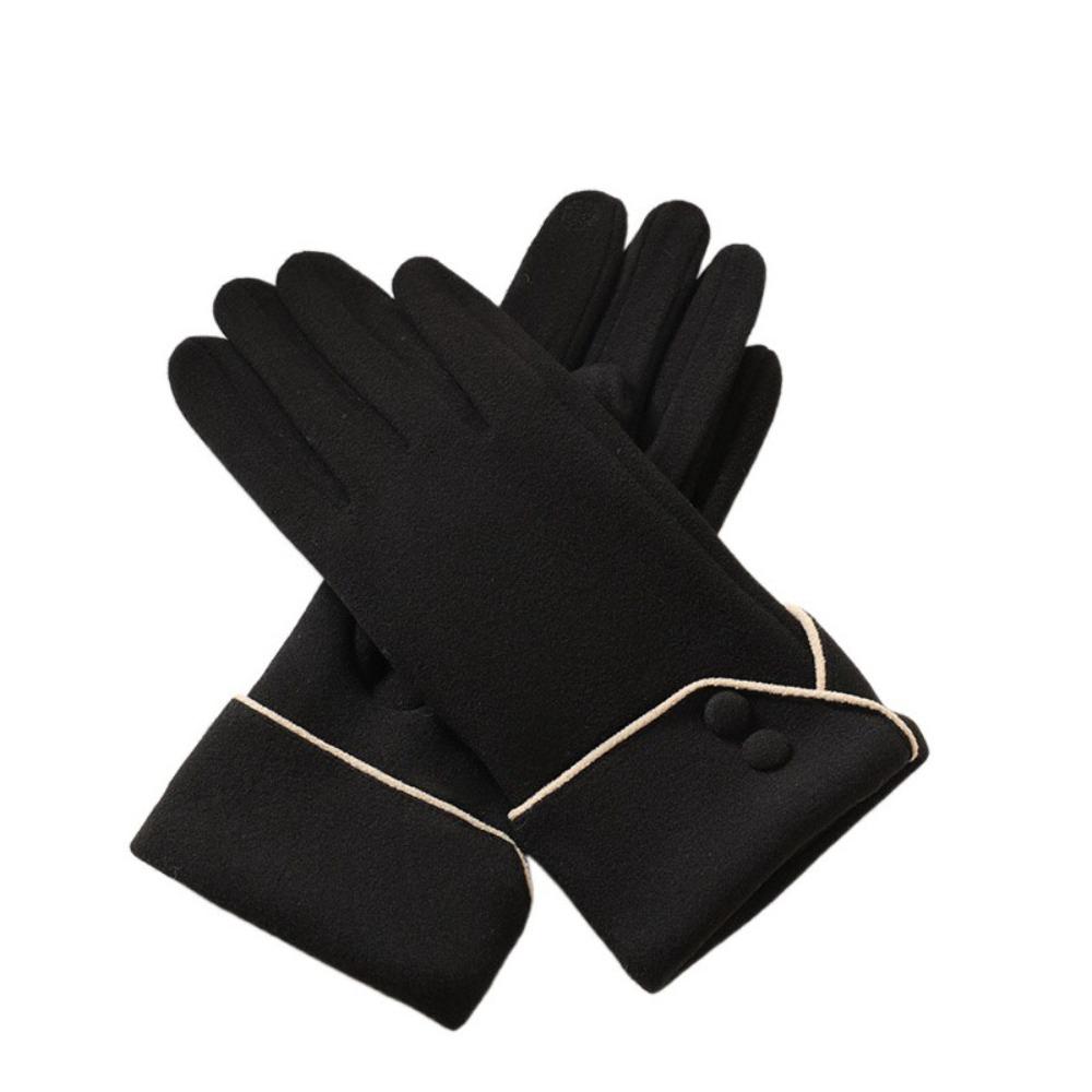 Перчатки с закрытыми пальцами Утепленные зимние варежки Модные женские замшевые перчатки Спорт