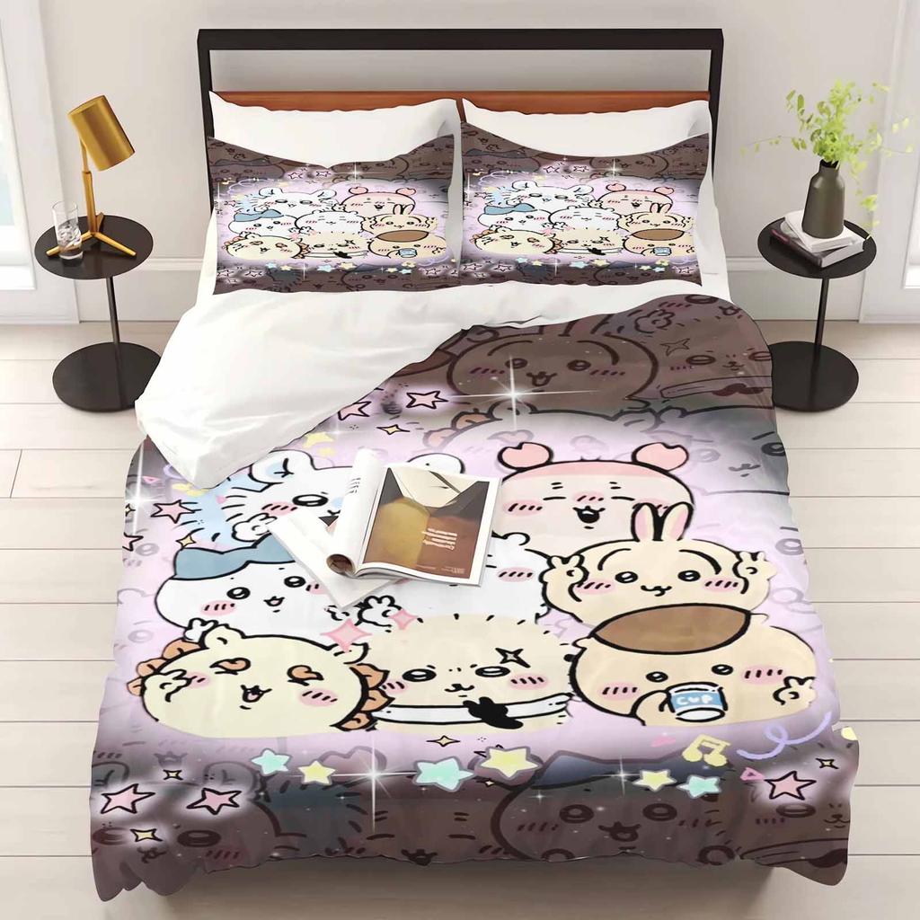 Chiikawa Bedroom Children'S Bedding Set Duvet Cover Comforte Queen With Pillowcase Christmas Gifts Home