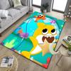 Cartoon Shark Dance Party Office Rug Chair Mat, Game Carpet, Suitable for Front Door, Bedroom, Living Room, Desk, Holiday Gift