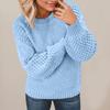Women's Fashion Casual Round Neck Long Sleeve Cable Knit Sweater Top