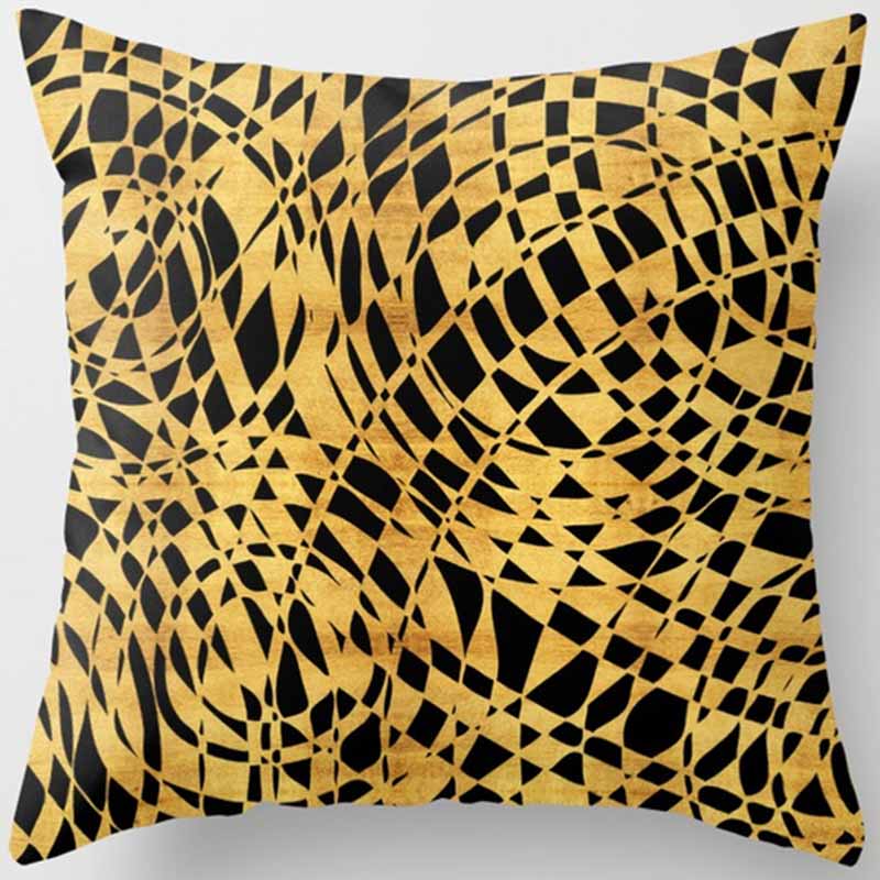 Черно-желтая квадратная наволочка, украшение для дома, чехол для автомобильного дивана 45 см * 45 см