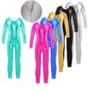 Kids Girls Long Sleeve Ballet Dance Leotard Gymnastics Unitard Shiny Metallic Ballerina Leotard Bodysuit