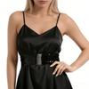Metal Buckle Sequined Wide Corset Belt Wide Elastic Elastic Waspie Belt  Casual Wear