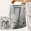 1PC Foldable Mesh Laundry Hamper with Handles Wall-Mounted Dirty Clothes Basket Home Is Ventilated Fit for Closets Laundry Areas Apartments