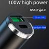 Super Fast 100W Car Charger with Invisible Pull Ring & PD30W Multi-function Flash Charging. Made of Metal for Ultra-fast Charging On the Go.
