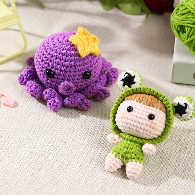 Complete Diy Crochet Kit Purple Octopus