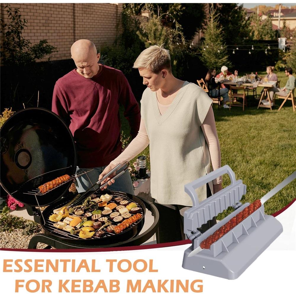 Ручная пластиковая машина для прессования кебабов - Многоразовая большая форма для шашлычных шампуров для вечеринки барбекю