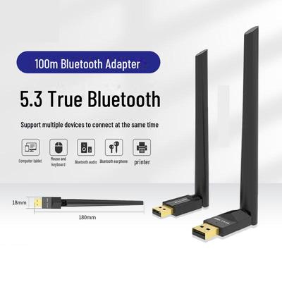 USB-адаптер Bluetooth 5.3 High-Gain с радиусом действия 100 м и внешней антенной