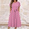 Women's Summer  Casual Floral Print  Round Neck Midi Dress Basic Classic Outdoor Everyday Short Sleeve Loose Dress