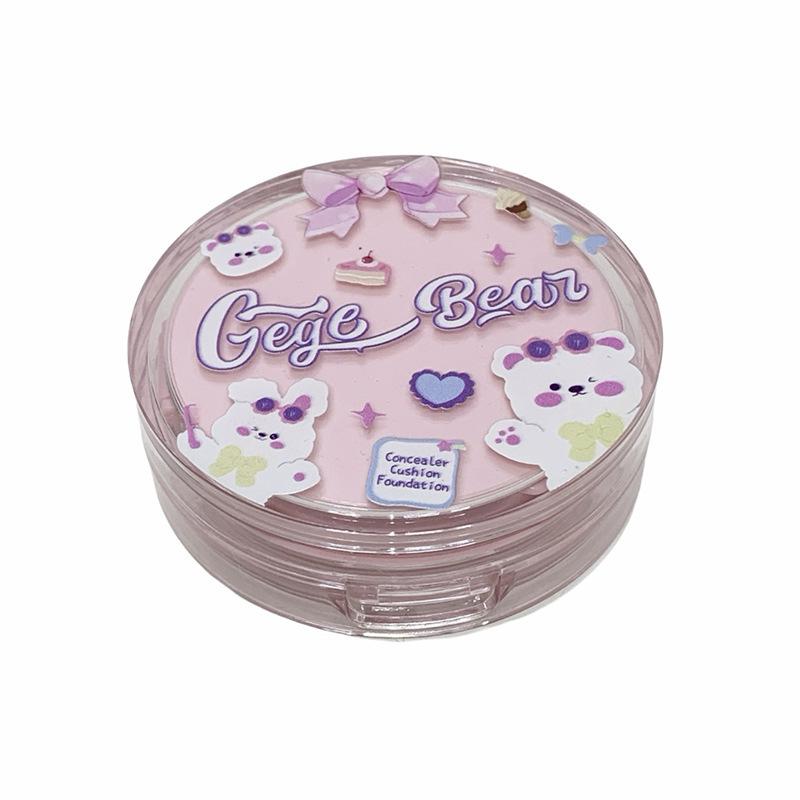 Gege bear Hydrating Concealer Cushion Foundation, Lightweight Natural Dewy Finish, Brightening Long-lasting Flawless Makeup, Moisturizing No Caking