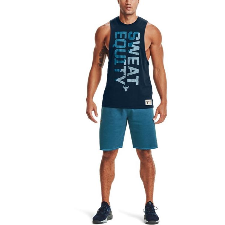Under Armour Project Rock Training Sports Vest Men Tops Navy-Blue 1357185-408
