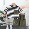 Baby Boys Clothes Suit Summer Children Fashion Striped T Shirt Shorts Sets Toddler Casual Kids Tracksuits