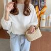 Woven Beige Grass Crossbody Bag Boho-chic Handbag Crochet Straw Shoulder Bag Summer Beach Bag Women Makeup Bag Travel Bag
