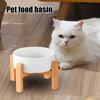 1800ml Elevated Ceramic Cat Bowl Raised Pet Food Bowl with Wooden Stand Anti Vomiting Dog Water Food Dish for Cats Small And Medium Dogs
