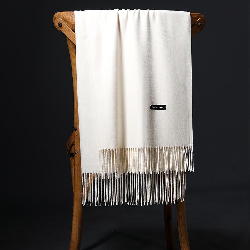 Spring And Autumn Winter New Scarf Women'S Tassel Imitation Cashmere Versatile Solid Color Scarf Dual Purpose Student Long Style Thickened