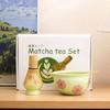 Набор матча 5 предметов Японский набор для взбивания матча с банкой для чая, чашей для матча, 100-зубцовым венчиком, ложкой для чая, кисточкой, подарочной коробкой с цветущей сакурой