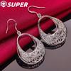 925 Sterling Silver Charm Butterfly Hollow Drop Earrings Jewelry